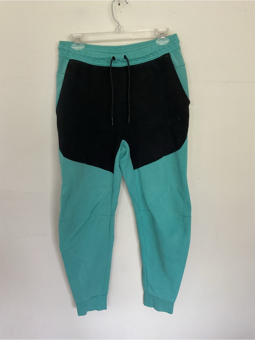 Nike sportswear tech fleece men’s joggers washed, teal black size small